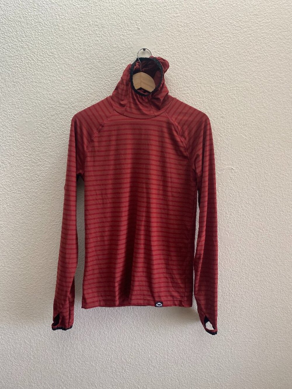 Corbeaux Hooded Sustainable Base Layer Hooded Shirt Men's Small Striped Outdoor